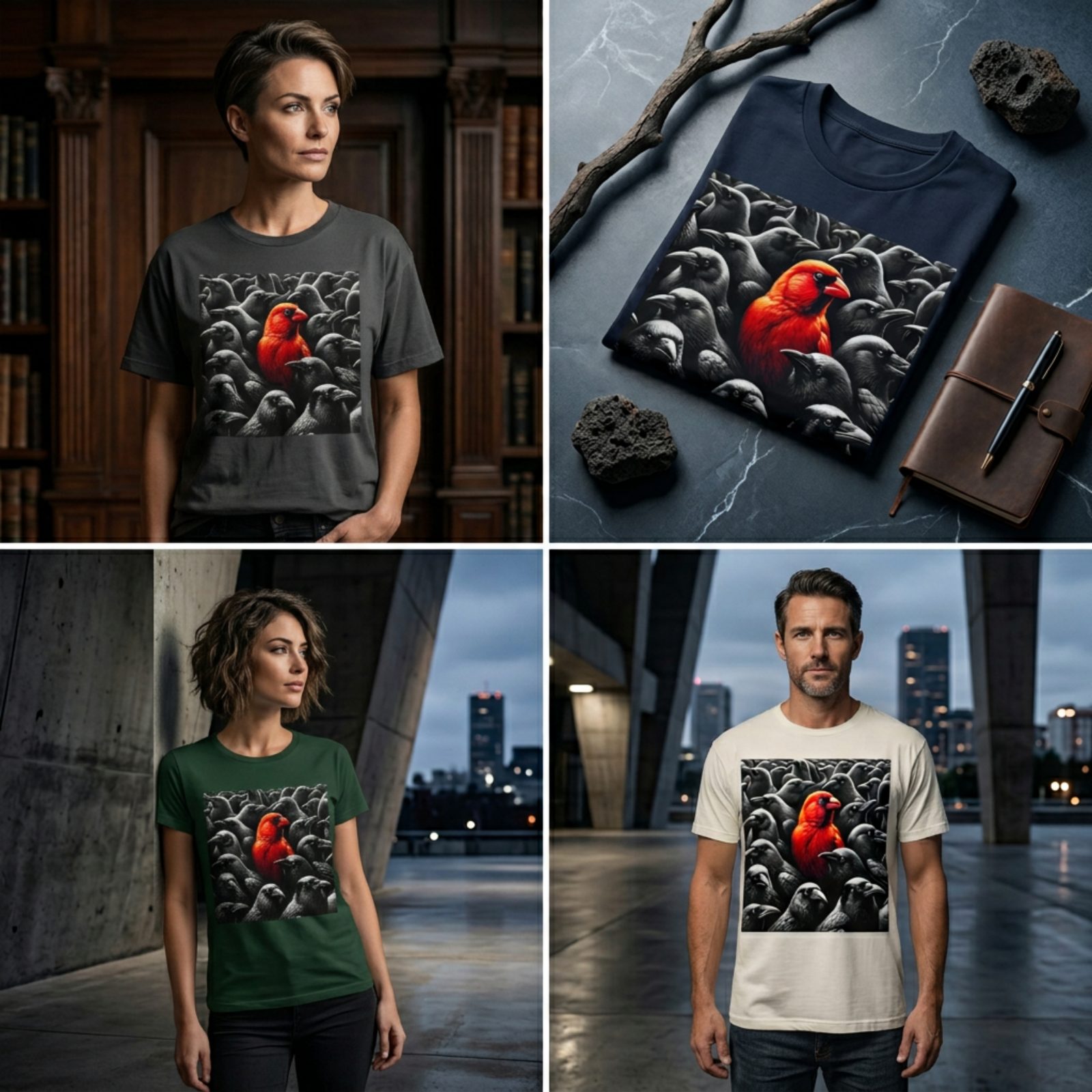 T'DAA Cardinal graphic tee lookbook